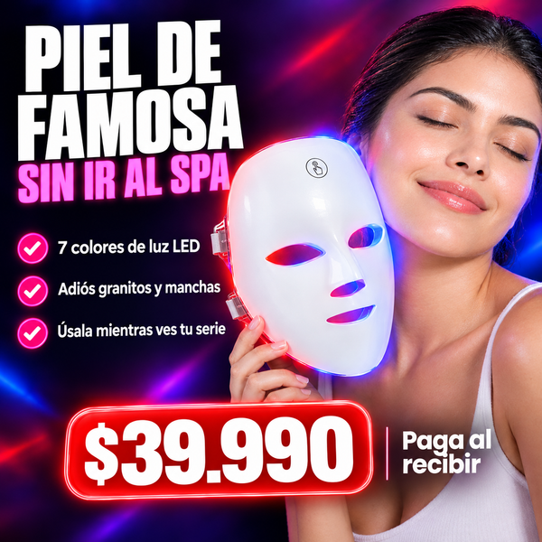 Máscara LED Facial 7 Colores — Tu Spa de Belleza en Casa